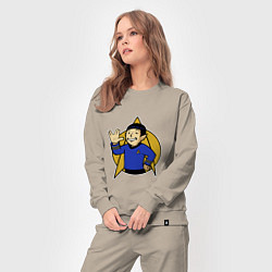 Костюм хлопковый женский Spoke - vault boy, цвет: миндальный — фото 2