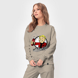 Костюм хлопковый женский Vault boy - nuka cola, цвет: миндальный — фото 2