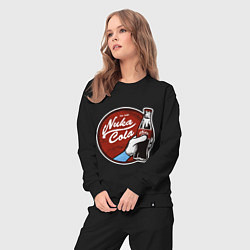 Костюм хлопковый женский Nuka cola sticker, цвет: черный — фото 2