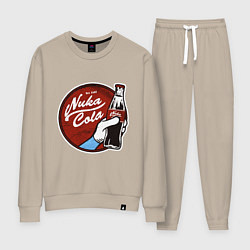 Костюм хлопковый женский Nuka cola sticker, цвет: миндальный