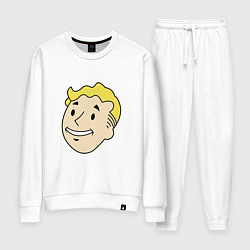 Костюм хлопковый женский Vault boy head, цвет: белый