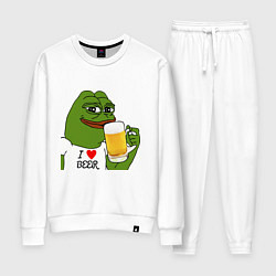 Костюм хлопковый женский Drink Pepe, цвет: белый