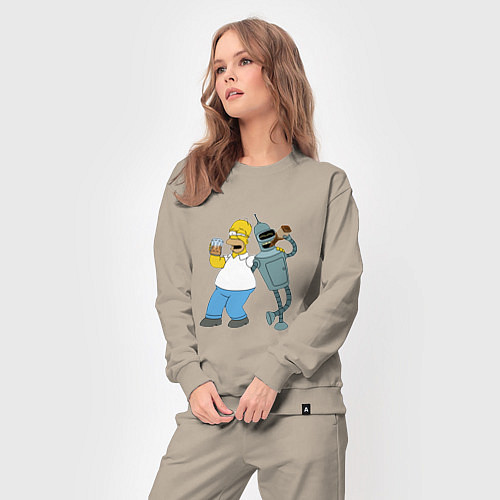 Женский костюм Drunk Homer and Bender / Миндальный – фото 3