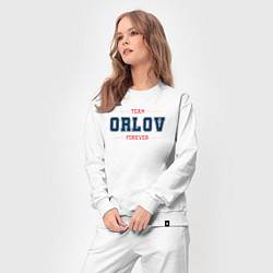 Костюм хлопковый женский Team Orlov forever фамилия на латинице, цвет: белый — фото 2