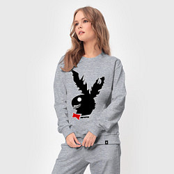 Костюм хлопковый женский Crazy play boy logo, цвет: меланж — фото 2