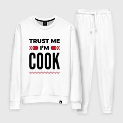 Костюм хлопковый женский Trust me - Im cook, цвет: белый