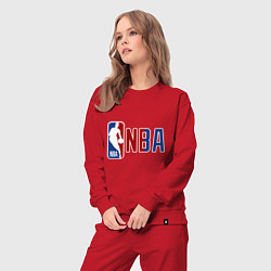 Костюм хлопковый женский NBA - big logo, цвет: красный — фото 2