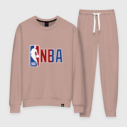 Костюм хлопковый женский NBA - big logo, цвет: пыльно-розовый