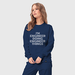 Костюм хлопковый женский Im engineer doing engineer things, цвет: тёмно-синий — фото 2