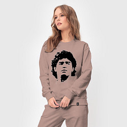 Костюм хлопковый женский Face Maradona, цвет: пыльно-розовый — фото 2