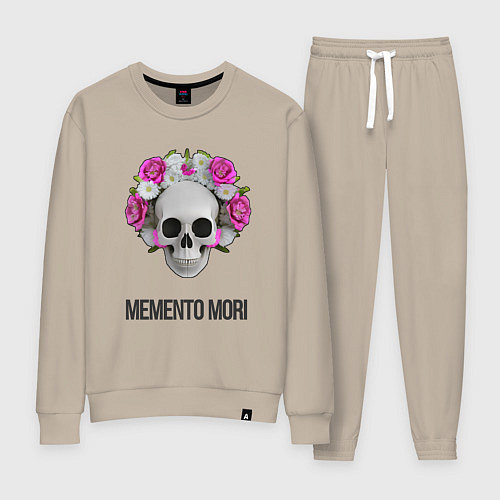 Женский костюм Череп с короной из цветов memento mori / Миндальный – фото 1