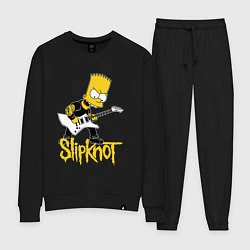 Костюм хлопковый женский Slipknot Барт Симпсон рокер, цвет: черный