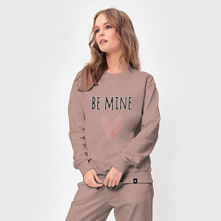 Костюм хлопковый женский Be mine - doodle heart, цвет: пыльно-розовый — фото 2