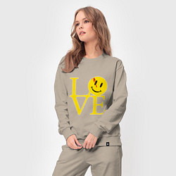 Костюм хлопковый женский Smile love, цвет: миндальный — фото 2