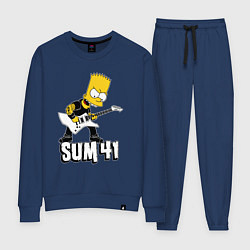 Костюм хлопковый женский Sum41 Барт Симпсон рокер, цвет: тёмно-синий