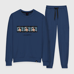 Костюм хлопковый женский Jungkook BTS, цвет: тёмно-синий