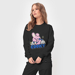 Костюм хлопковый женский Cooky BT21 Jungkook, цвет: черный — фото 2