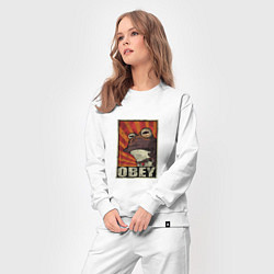 Костюм хлопковый женский Obey frog, цвет: белый — фото 2