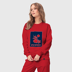 Костюм хлопковый женский Тоторо и друзья, цвет: красный — фото 2