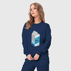 Костюм хлопковый женский Milk one pack vagodroch, цвет: тёмно-синий — фото 2