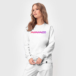 Костюм хлопковый женский Mamamoo gradient logo, цвет: белый — фото 2