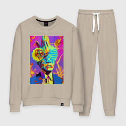 Костюм хлопковый женский Andy Warhol - neural network - pop art, цвет: миндальный