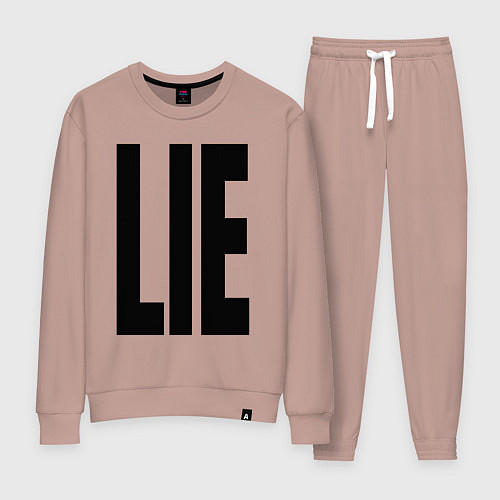 Женский костюм Lie: большие вытянутые буквы / Пыльно-розовый – фото 1