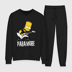 Костюм хлопковый женский Paramore Барт Симпсон рокер, цвет: черный