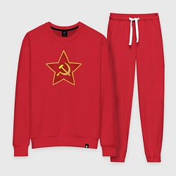 Костюм хлопковый женский СССР звезда, цвет: красный