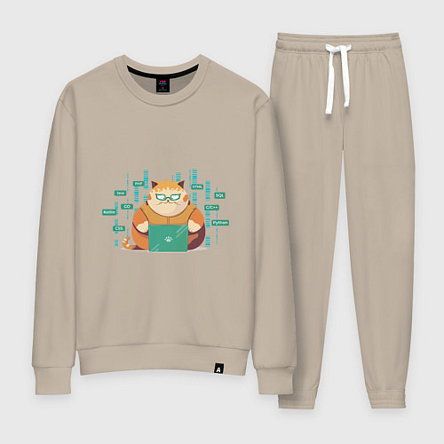 Женский костюм Толстенький кот программист / Миндальный – фото 1