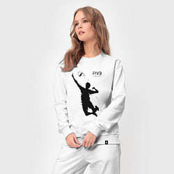 Костюм хлопковый женский FIVB - международная федерация волейбола, цвет: белый — фото 2