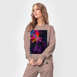 Костюм хлопковый женский Disco Elysium - Взрыв мозга, цвет: пыльно-розовый — фото 2