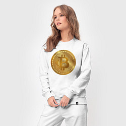 Костюм хлопковый женский Золотая монета биткойн, цвет: белый — фото 2