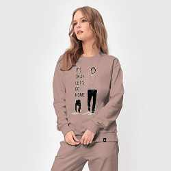 Костюм хлопковый женский Its okay lets go home, цвет: пыльно-розовый — фото 2
