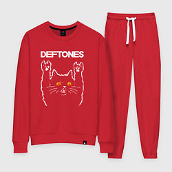 Костюм хлопковый женский Deftones rock cat, цвет: красный