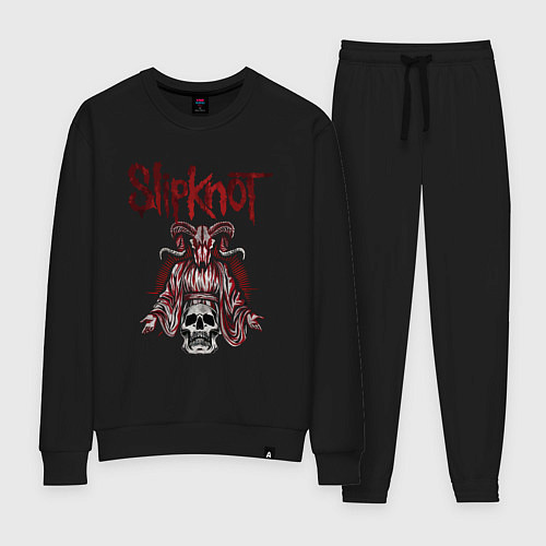 Женский костюм Slipknot рогатый череп / Черный – фото 1