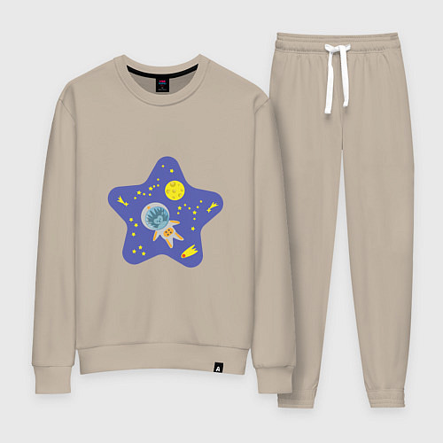 Женский костюм Ежик в космосе / Миндальный – фото 1