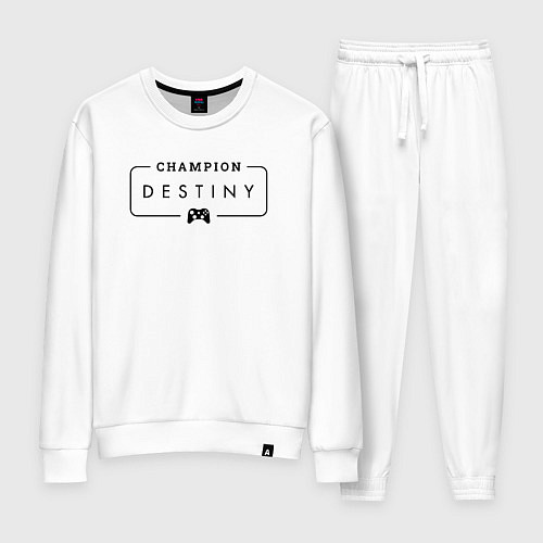 Женский костюм Destiny gaming champion: рамка с лого и джойстиком / Белый – фото 1