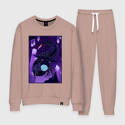 Костюм хлопковый женский Subnautica подводный монстр, цвет: пыльно-розовый