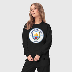 Костюм хлопковый женский Manchester City FC, цвет: черный — фото 2