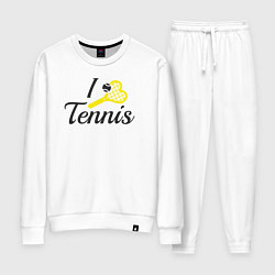 Костюм хлопковый женский Love tennis, цвет: белый