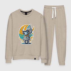 Костюм хлопковый женский Маленький инопланетянин, цвет: миндальный