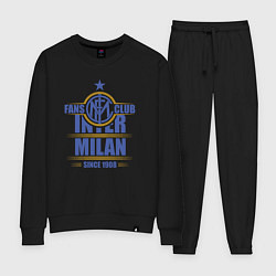 Костюм хлопковый женский Inter Milan fans club, цвет: черный