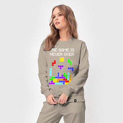 Костюм хлопковый женский Tetris - the game is never over, цвет: миндальный — фото 2