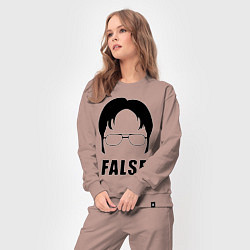 Костюм хлопковый женский Дуайт Шрут, цвет: пыльно-розовый — фото 2