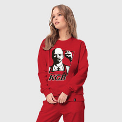 Костюм хлопковый женский KGB Lenin, цвет: красный — фото 2