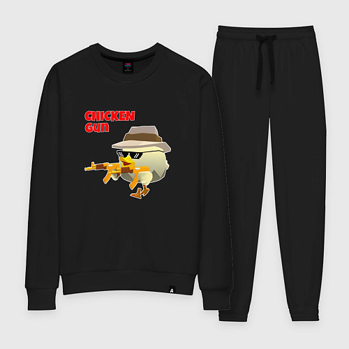 Женский костюм Цыпленок с автоматами / Черный – фото 1