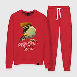 Костюм хлопковый женский Chicken Gun logo, цвет: красный