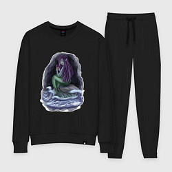 Костюм хлопковый женский Разбитое сердце русалки, цвет: черный