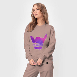 Костюм хлопковый женский Yamaster Gradient, цвет: пыльно-розовый — фото 2